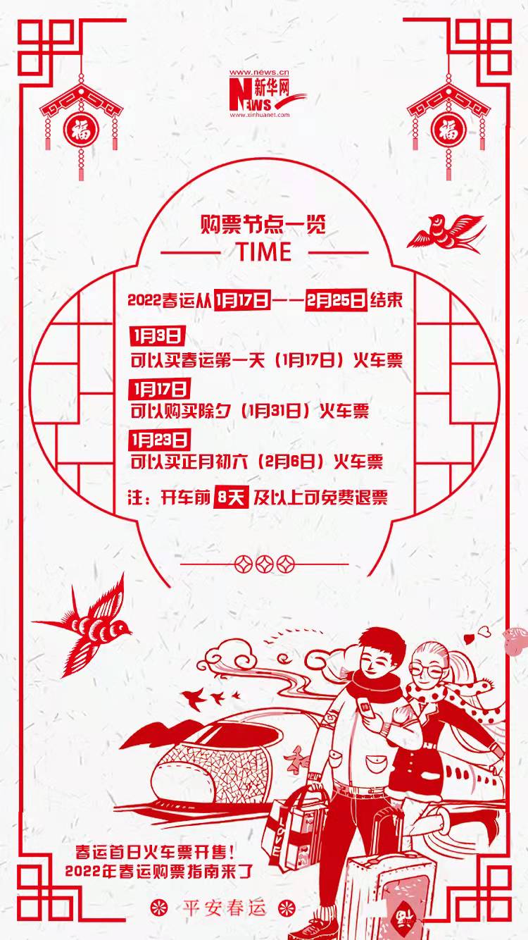 2022年春運(yùn)首日火車票開售！購票指南來了