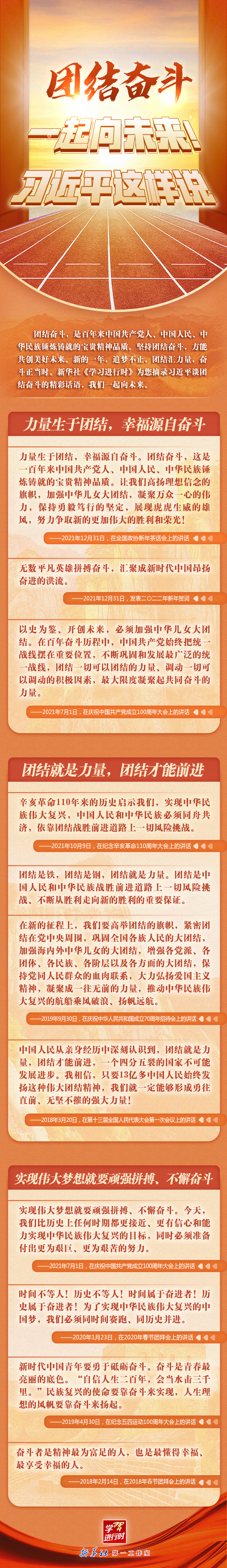 學(xué)習(xí)進(jìn)行時(shí)丨團(tuán)結(jié)奮斗，一起向未來(lái)！習(xí)近平這樣說(shuō)