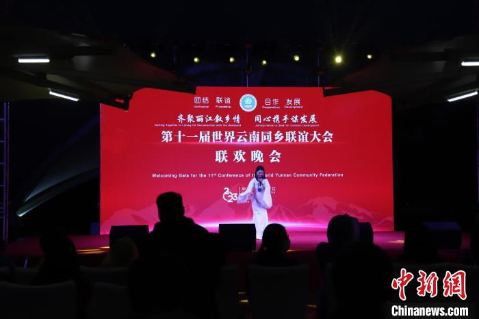 圖為第十一屆世界云南同鄉(xiāng)聯(lián)誼大會舉辦聯(lián)歡晚會?！〈抻澜?攝
