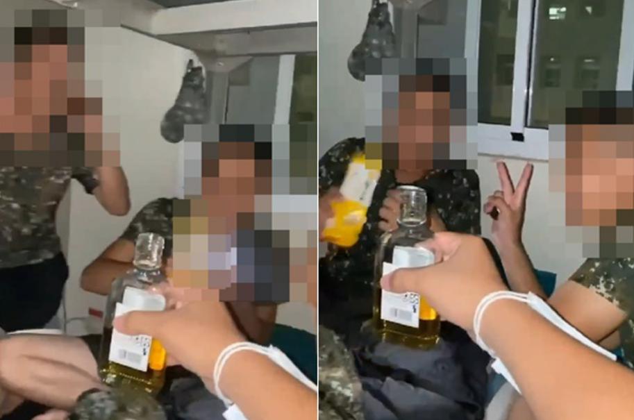 臺(tái)軍在宿舍開(kāi)“飲酒趴”。圖片來(lái)源：臺(tái)灣“中時(shí)新聞網(wǎng)”。