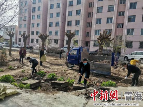 圖為尖扎干部職工生態(tài)建設(shè)和環(huán)境保護(hù)現(xiàn)場(chǎng)。尖宣 供圖