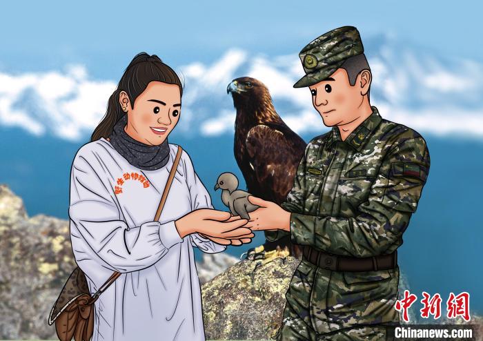 青海武警手繪“環(huán)?！焙?bào)呼吁保護(hù)高原生態(tài)