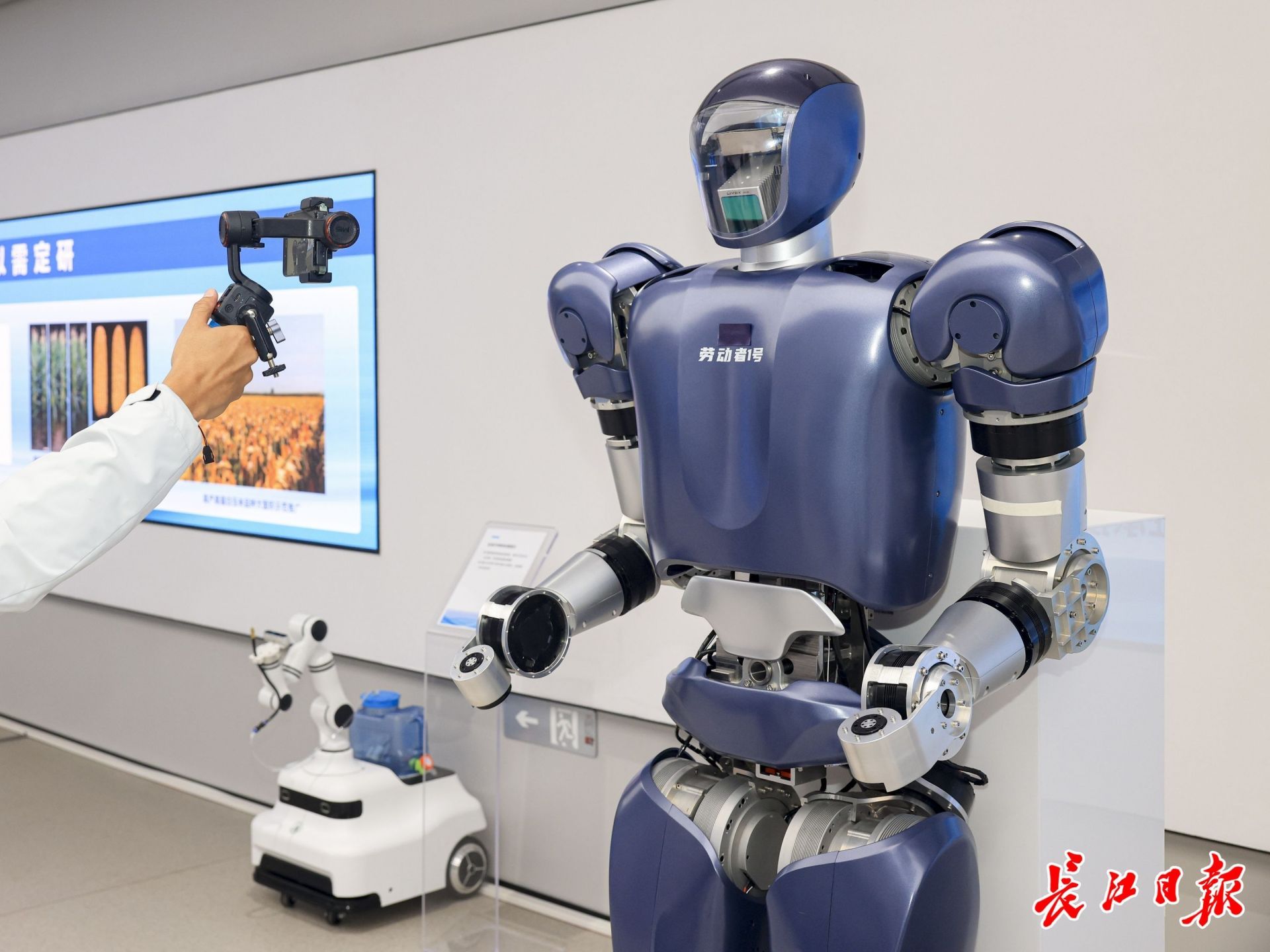 格藍(lán)若人形機(jī)器人。長(zhǎng)江日?qǐng)?bào)記者胡冬冬 攝