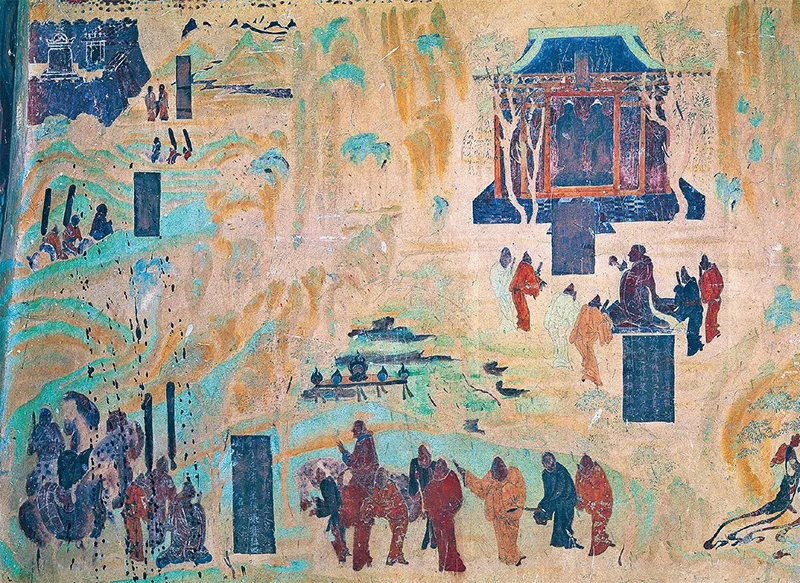 圖為莫高窟第323窟《張騫出使西域圖》。敦煌研究院供圖