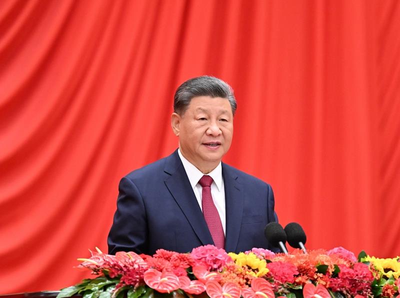△2024年9月30日，慶祝中華人民共和國成立75周年招待會在北京人民大會堂隆重舉行。習近平總書記出席招待會并發(fā)表重要講話。