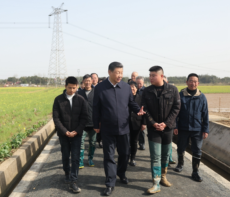2024年3月19日，習(xí)近平總書記在湖南常德港中坪村考察。