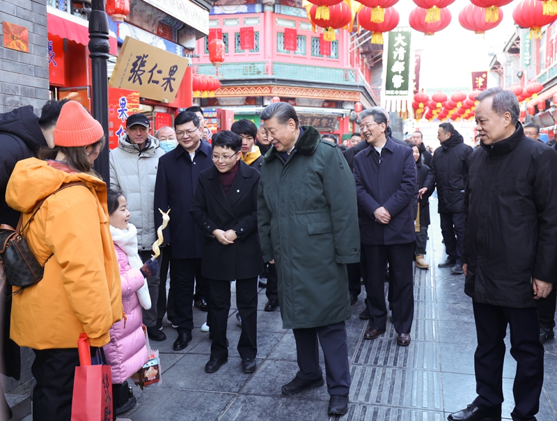 2024年2月1日，習(xí)近平總書記在天津古文化街考察。