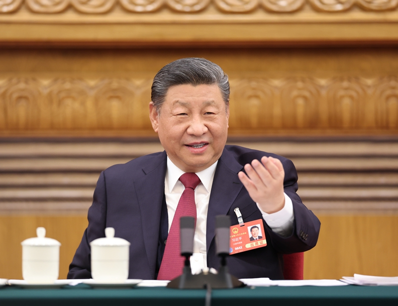 2025年3月5日下午，習(xí)近平總書(shū)記參加他所在的十四屆全國(guó)人大三次會(huì)議江蘇代表團(tuán)審議。