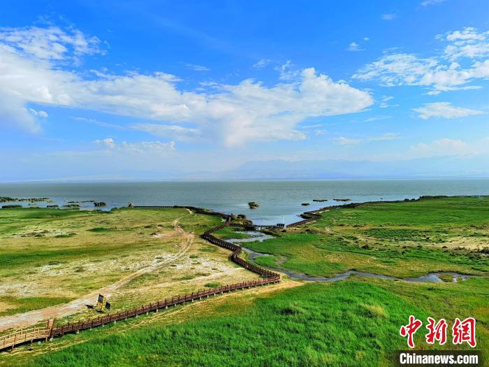 圖為航拍都蘭湖國家濕地公園?！∑钤鲚?攝