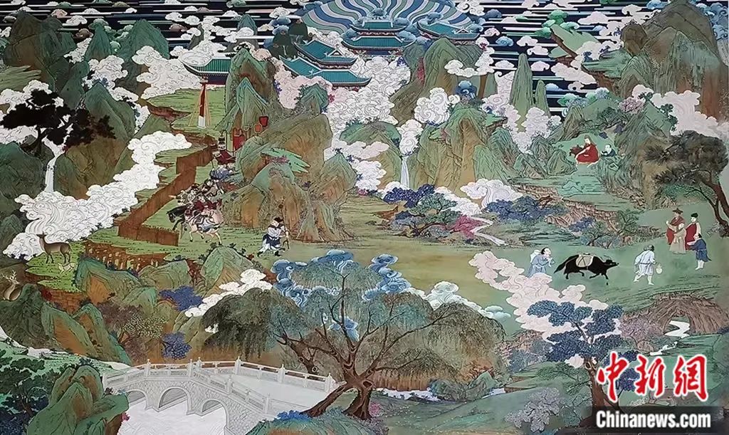 臨摹、補(bǔ)繪的青海瞿曇寺壁畫(huà)。受訪者 供圖