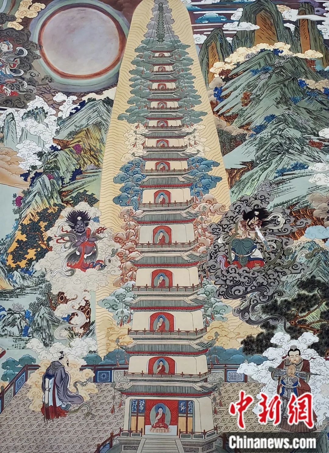 臨摹、補(bǔ)繪的青海瞿曇寺壁畫。受訪者 供圖
