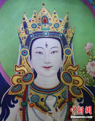 安多強巴繪制的《度母》唐卡。<a target='_blank' href='/'><p  align=